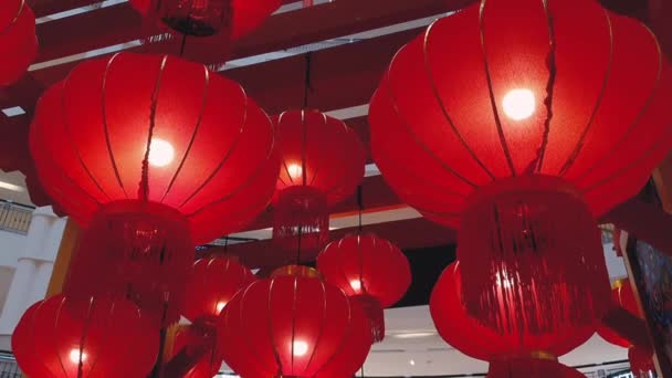 Chinese nieuwjaar decoratie-Traditionele lantaarn — Stockvideo