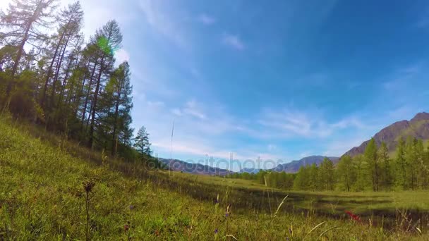 Timelapse de montaña con hermoso cielo nublado en las montañas de Altai, Siberia, Rusia — Vídeos de Stock