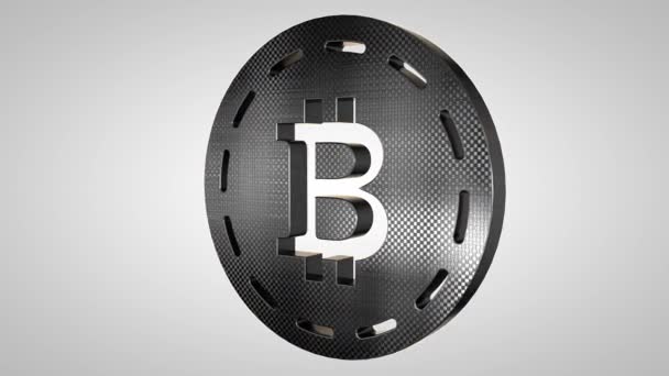 Animowany Bitcoin 3d ikonę pętli moduły do edycji z alfa matowy — Wideo stockowe