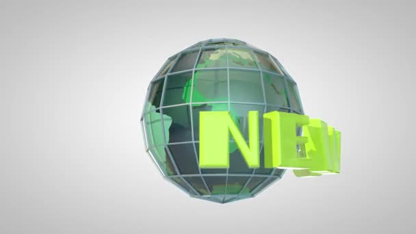Sända nyheter jorden världen öppnar Intro textanimering — Stockvideo