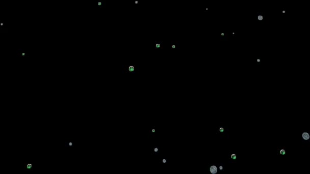Esferas giratorias abstractas ciencia moléculas fondo — Vídeo de stock