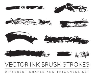 Vektör kalem mürekkep fırça darbeleri ayarla