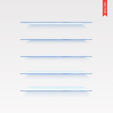 Seti ahşap raflar vektör