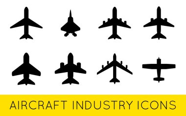 Uçak veya uçak Icons Set 