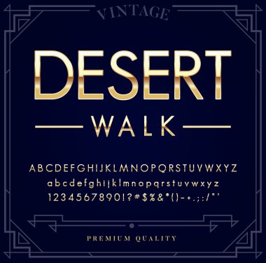 Altın metalik yazı seti.