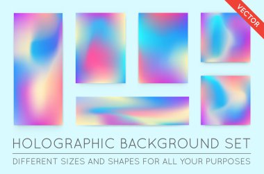 Holographic Trendy Backgrounds clipart
