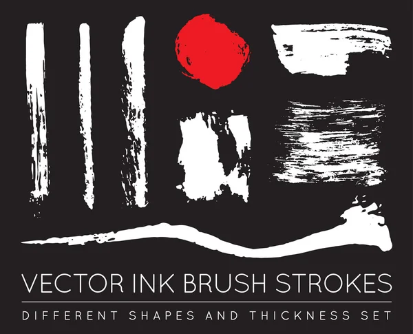 Set of Vector Pen Ink Brush Strokes — Stock Vector