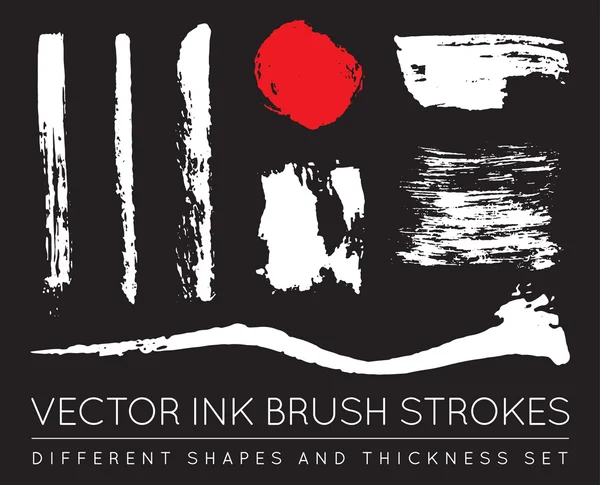 Set of Vector Pen Ink Brush Strokes — Stockový vektor