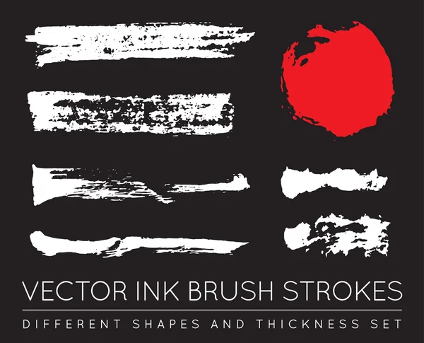 Set of Vector Pen Ink Brush Strokes — Stockový vektor