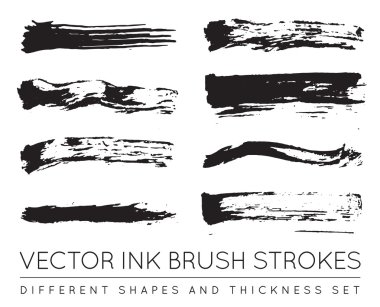 Vektör kalem mürekkep fırça darbeleri ayarla