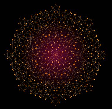 Vektör renkli parlak şekli, moleküler yapısı