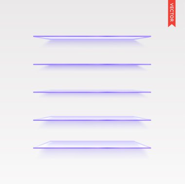 Seti ahşap raflar vektör