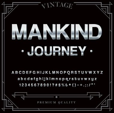 Gümüş ya da krom metal yazı tipi ayarlayın. Harf, rakam 