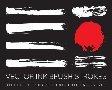 Vektör kalem mürekkep fırça darbeleri ayarla