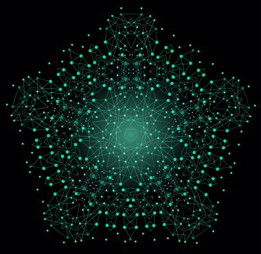 Vektör renkli parlak şekli, moleküler yapısı