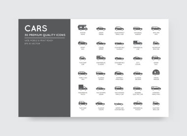 Vector Car Icons Set clipart