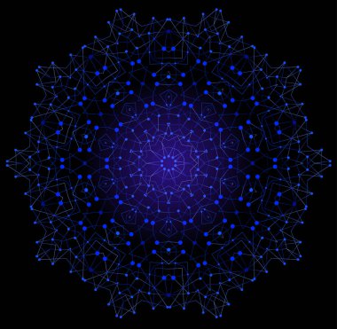 Vektör renkli parlak şekli, moleküler yapısı