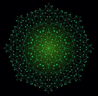 Vektör renkli parlak şekli, moleküler yapısı