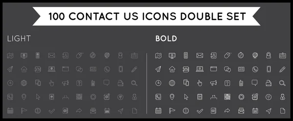 Set de elementos de servicio Thin and Bold Contáctenos — Archivo Imágenes Vectoriales