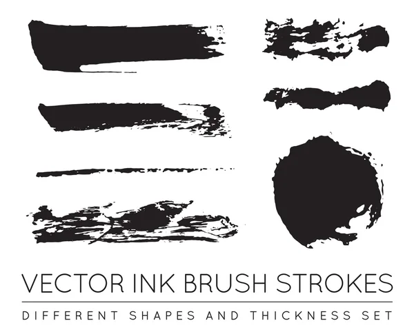 Set of Vector Pen Ink Brush Strokes — Stock vektor