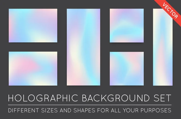 Holographic Trendy Backgrounds — Stock Vector