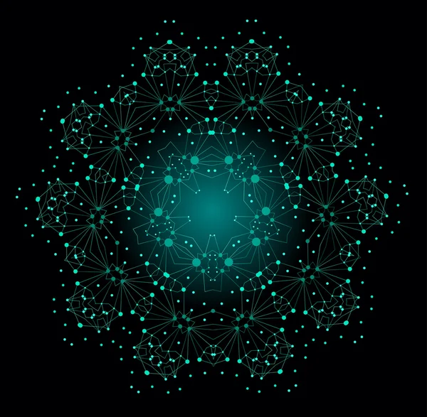 Vector colorat luminos forma, structura moleculara — Vector de stoc