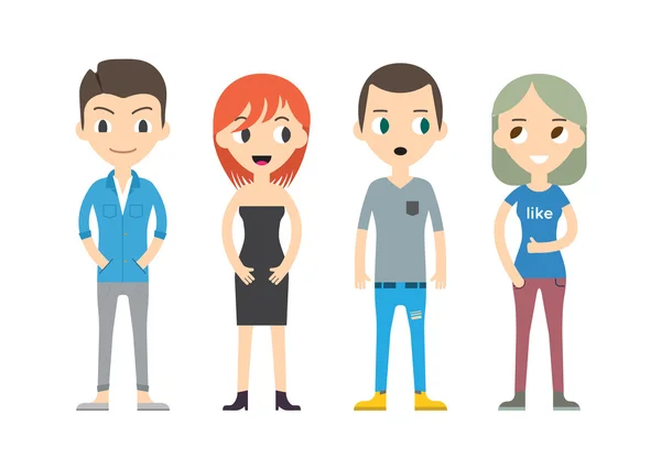 Diverse Vector People Set. Men and women — Stock Vector