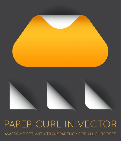 Vector klistermärken med papperet böjer sig — Stock vektor