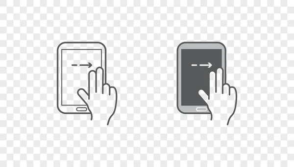 両手ジェスチャーとスマート デバイスのアイコン — ストックベクタ