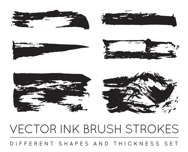 Set of Vector Pen Ink Brush Strokes — Stock vektor