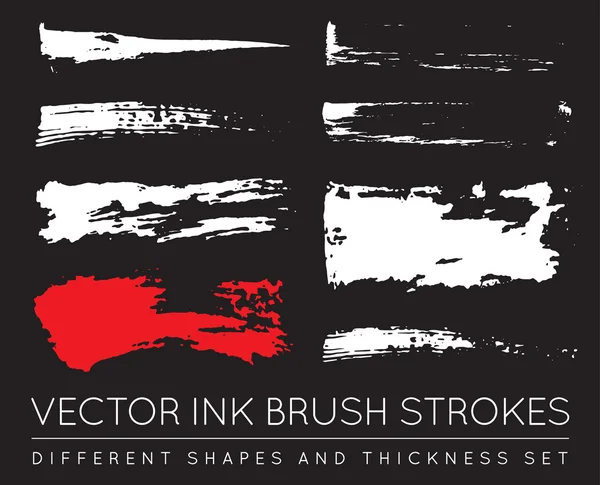 Set of Vector Pen Ink Brush Strokes — ストックベクタ