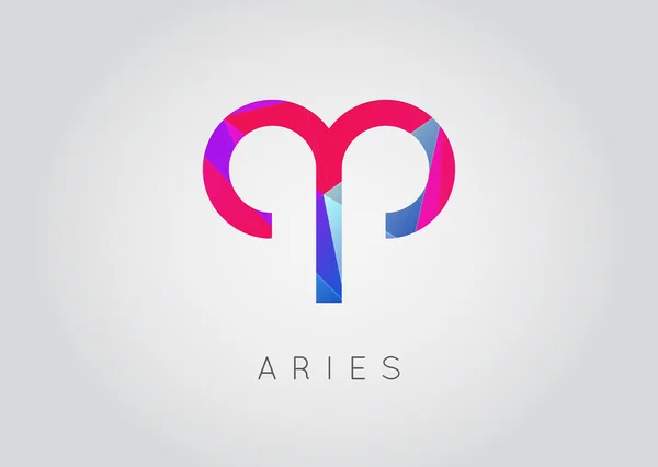 Aries Constellation. Ikon Zodiak Bergaya Detil - Stok Vektor