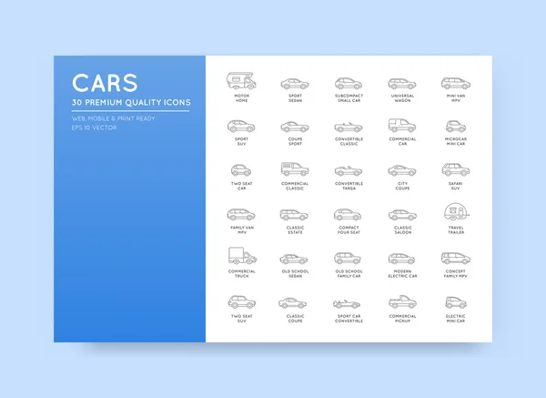 Conjunto de iconos de coche vectorial — Archivo Imágenes Vectoriales