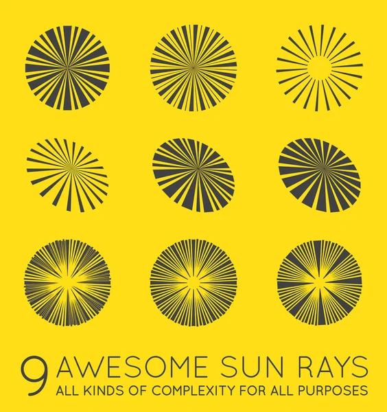 Rayos vectoriales de sol — Vector de stock