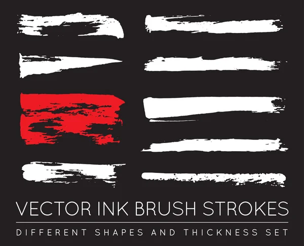 Set of Vector Pen Ink Brush Strokes — Διανυσματικό Αρχείο