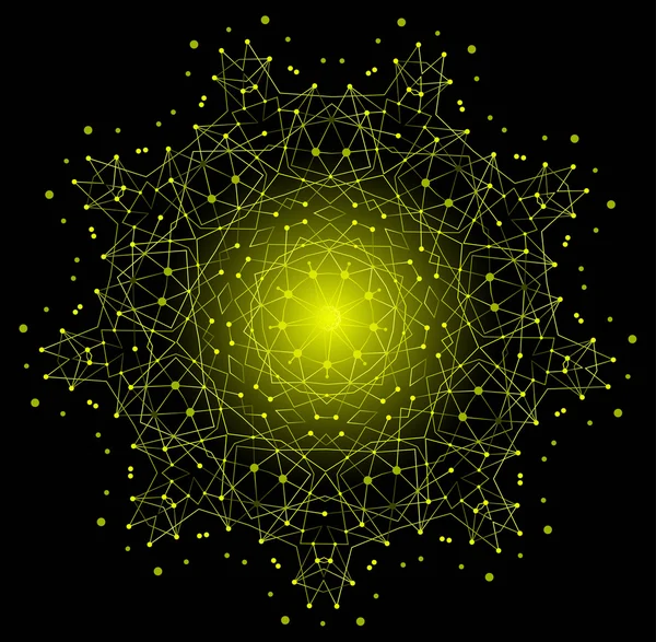 Vector colorat luminos forma, structura moleculara — Vector de stoc