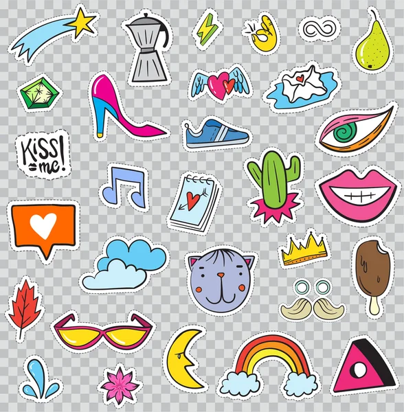 Set of Patches Elements — Stock Vector