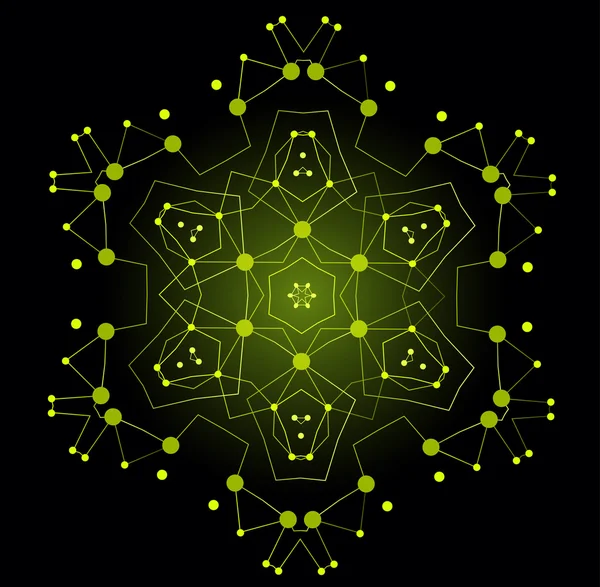 Векторная красочная яркая форма, молекулярная структура — стоковый вектор
