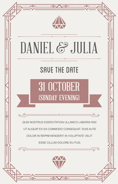 Grande invitation vintage signe — Image vectorielle