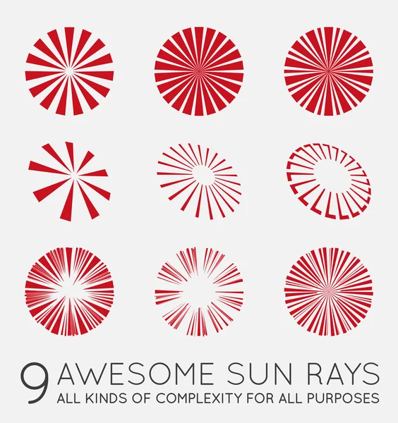 Sunburst Vector Rays of Sun — Stockový vektor