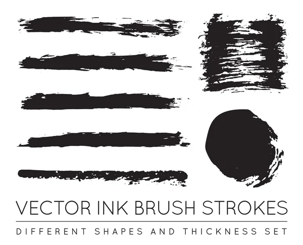 Set of Vector Pen Ink Brush Strokes — ストックベクタ