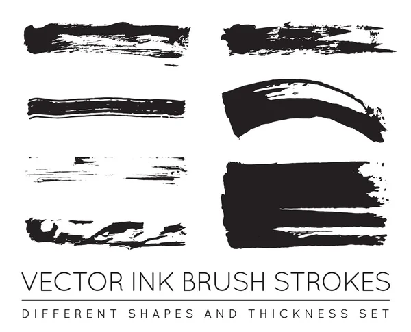 Set of Vector Pen Ink Brush Strokes — ストックベクタ