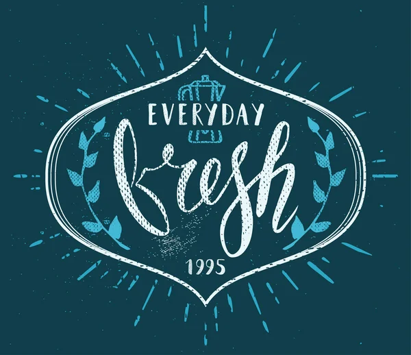 Fresh Everyday Nombre ficticio Plantilla — Vector de stock