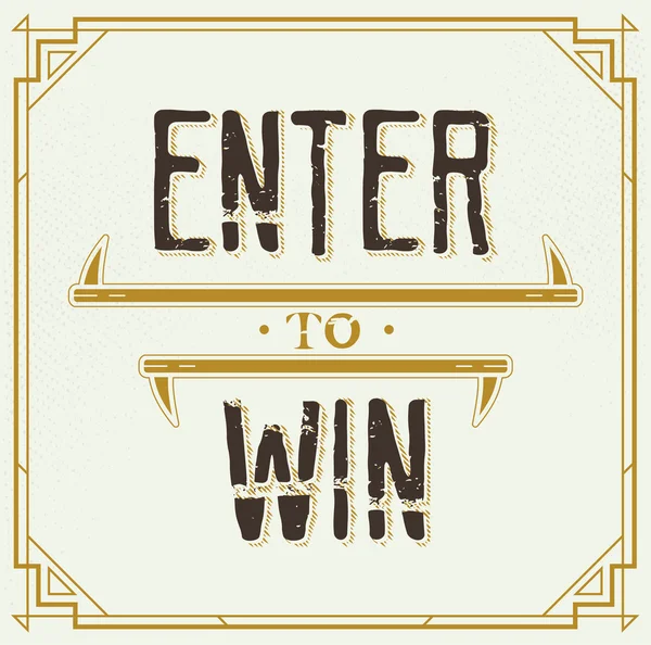 Enter to Win Vector Sign — Stockový vektor