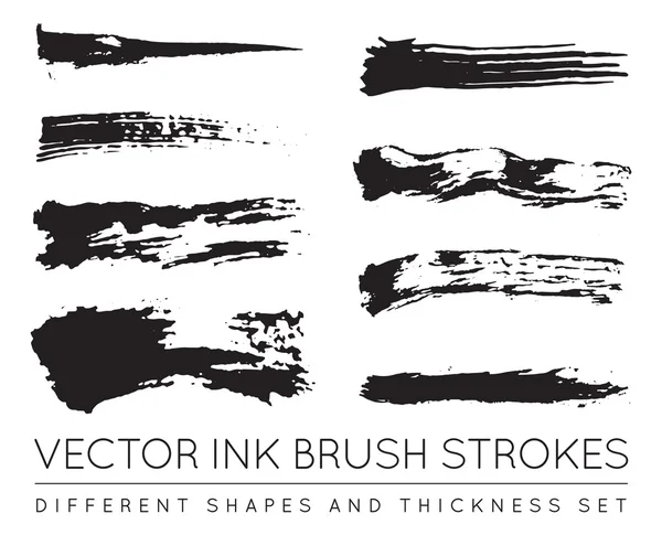 Set of Vector Pen Ink Brush Strokes — Διανυσματικό Αρχείο