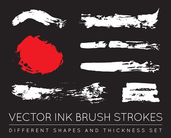 Set of Vector Pen Ink Brush Strokes — Stock Vector