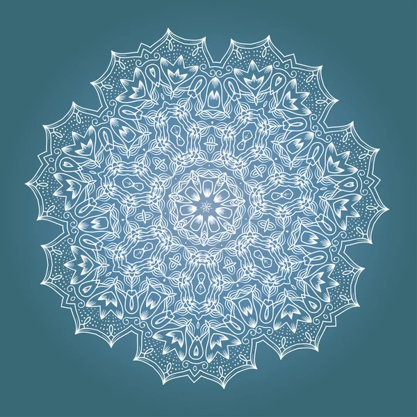 Mandala de meditación fractal étnica — Vector de stock