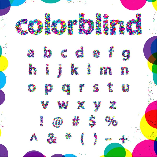 Conjunto de Colorblind Style Font em Vector . —  Vetores de Stock