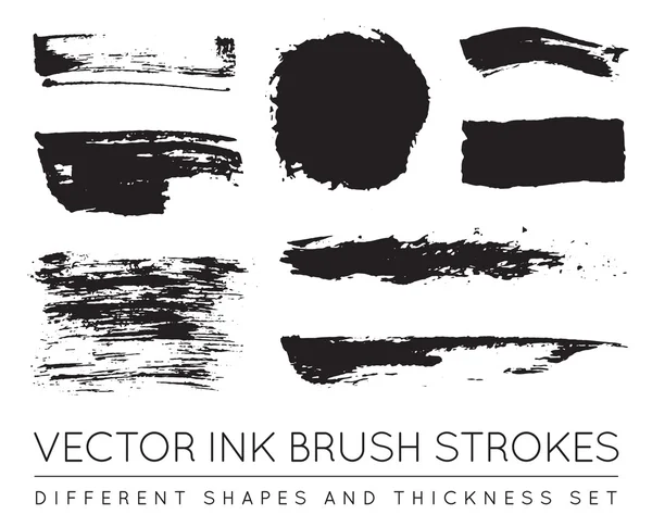 Set of Vector Pen Ink Brush Strokes — ストックベクタ