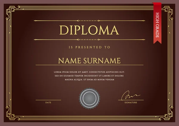 Diploma ontwerpsjabloon in Vector — Stockvector
